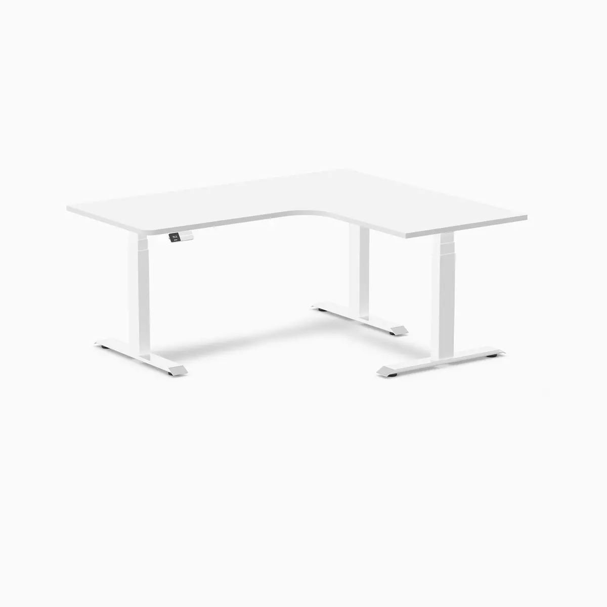 Desky L-Shape Melamine Sit Stand Desk 1600X1400mm - Left Return (White) 1