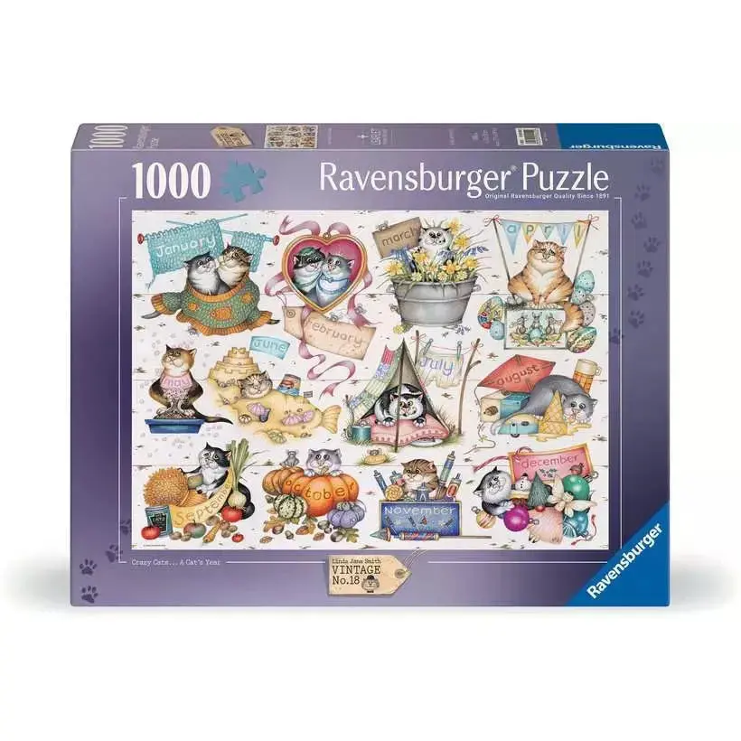 Ravensburger 1000Pc Crazy Cats: Cat's Calendar Puzzle 1