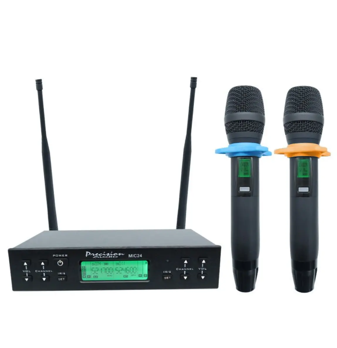 Precision Audio Twin Channel Professional Wireless Microphone System Dual Xlr Out 1