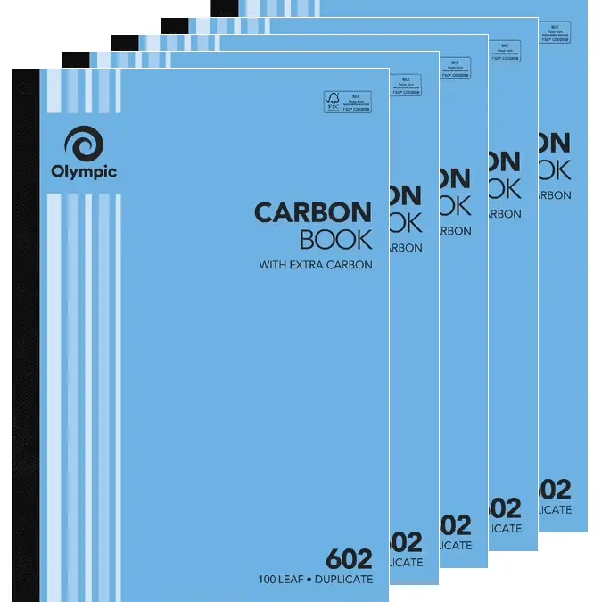 Olympic 5 Pack 602 Duplicate Carbon Book 100 Leaf Bulk 1