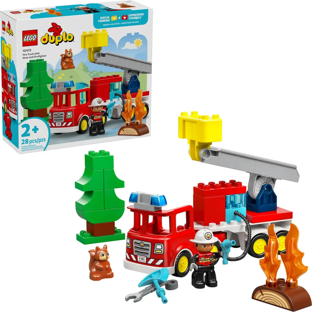 Lego 10473 Fire Truck With Hose And Firefighter - Duplo 1