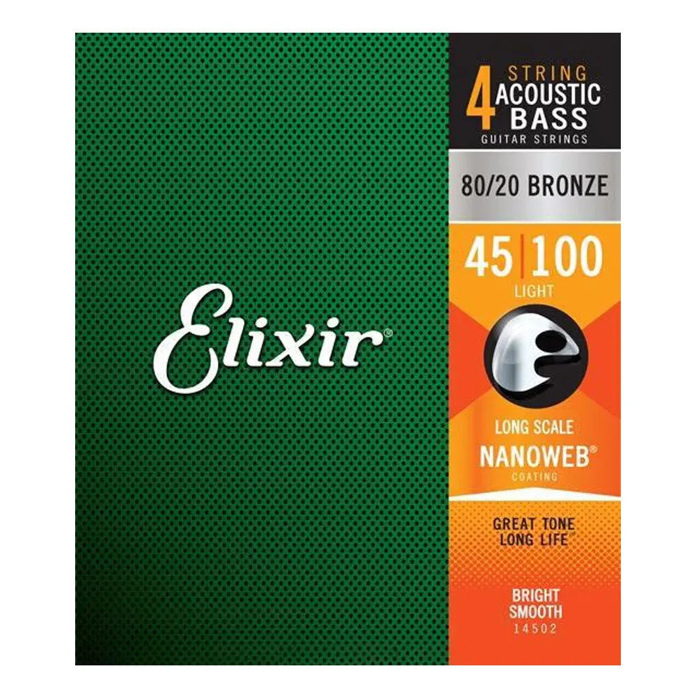 Elixir #14502 Acoustic Bass Nano Guitar String Light 45-100 1