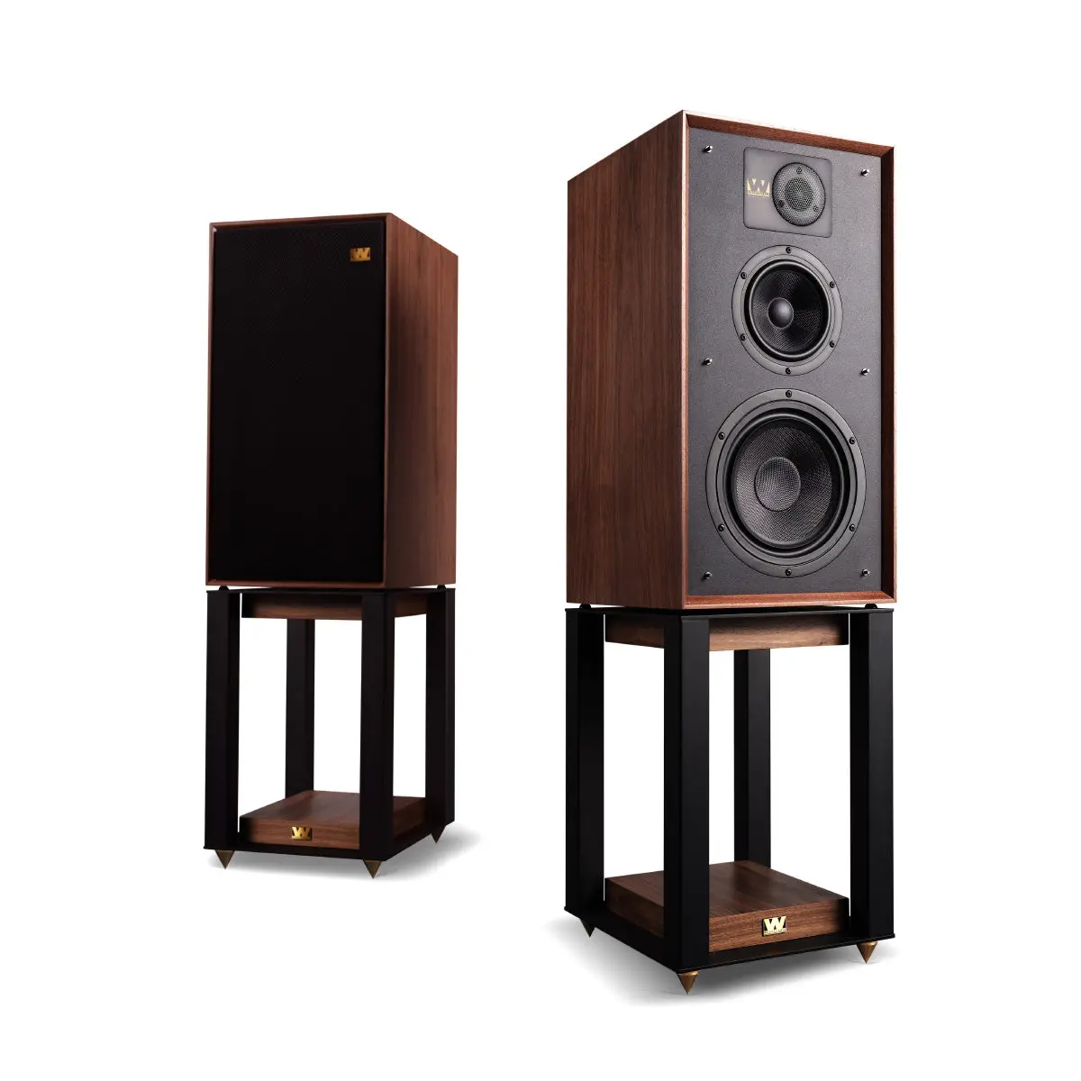 Wharfedale Linton 85Th Loudspeakers With Floor Stands - Pair (Walnut) 1