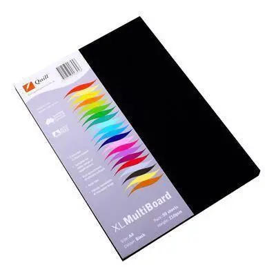 Quill Xl Multiboard Paper 210Gsm A4 Pack 50 (Black) 1