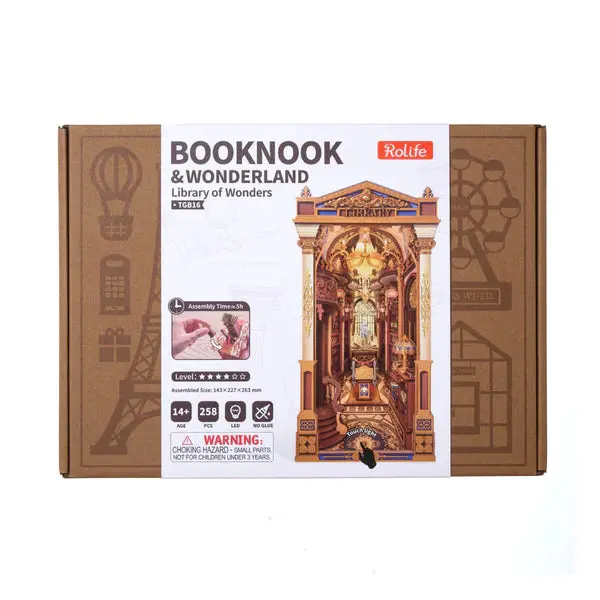 Robotime Diy Bookends Kit Library Of Wonders 1
