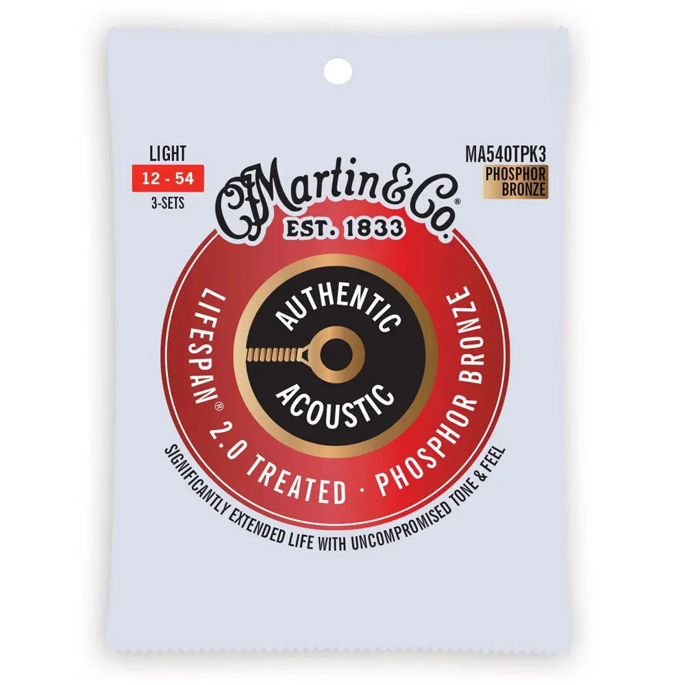 Martin Ma540tpk3 Phosphor Bronze Strings Light (3Pack) 1