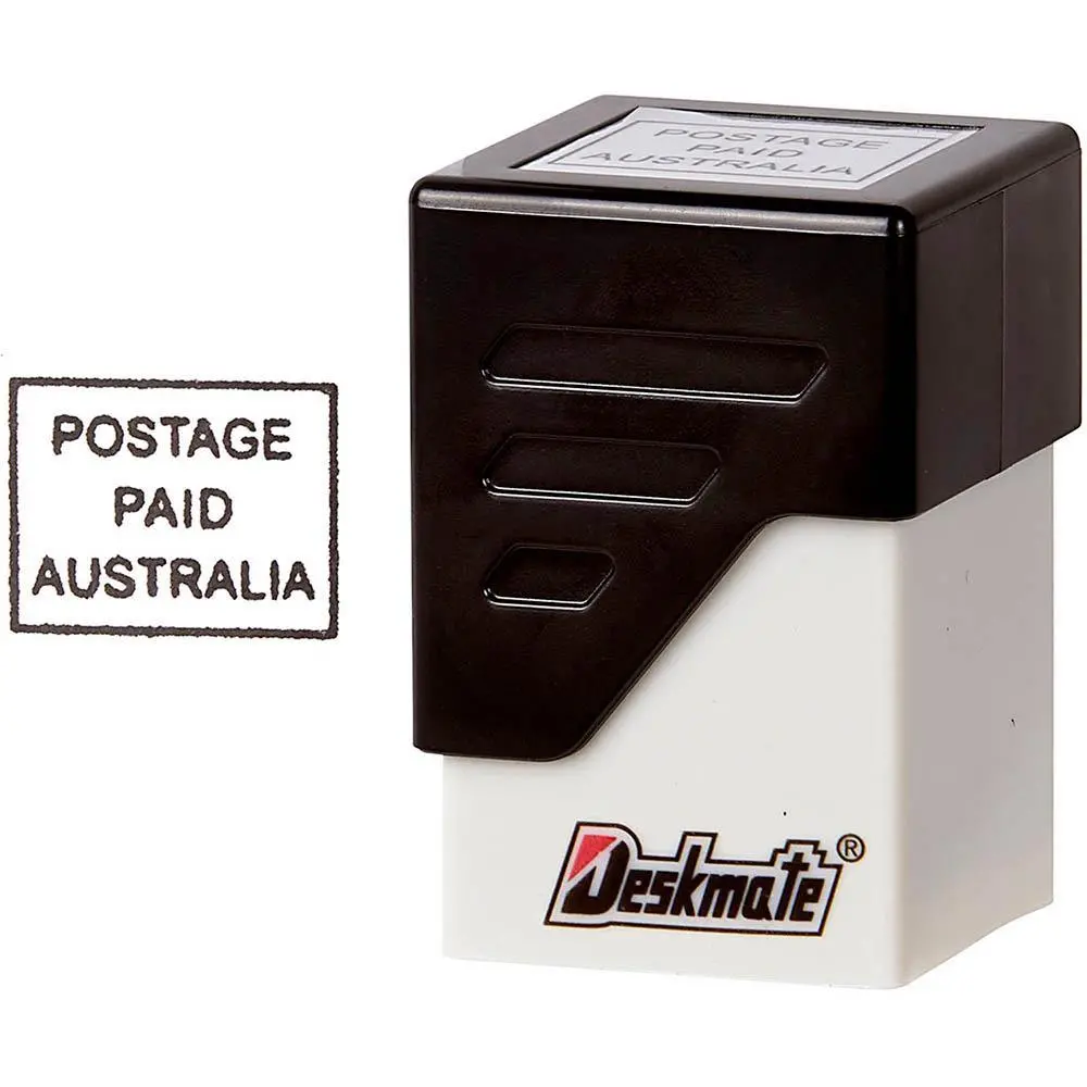 Deskmate Pre-Inked Stamp Postage Paid Australia Black 2