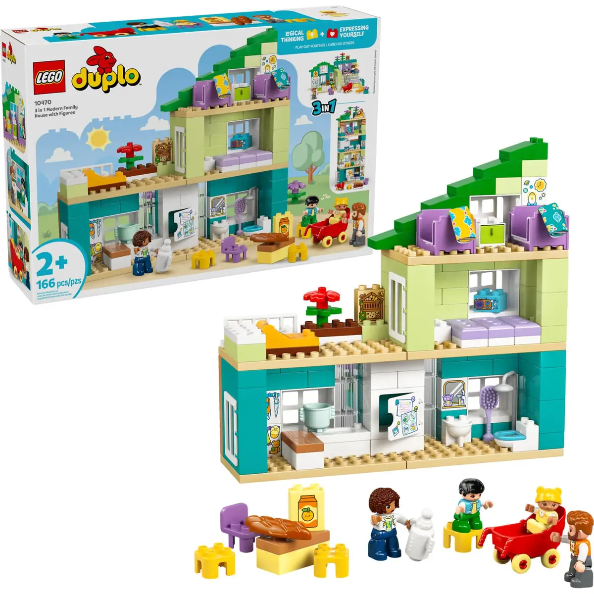 Lego 10470 3 In 1 Modern Family House With Figures - Duplo 1