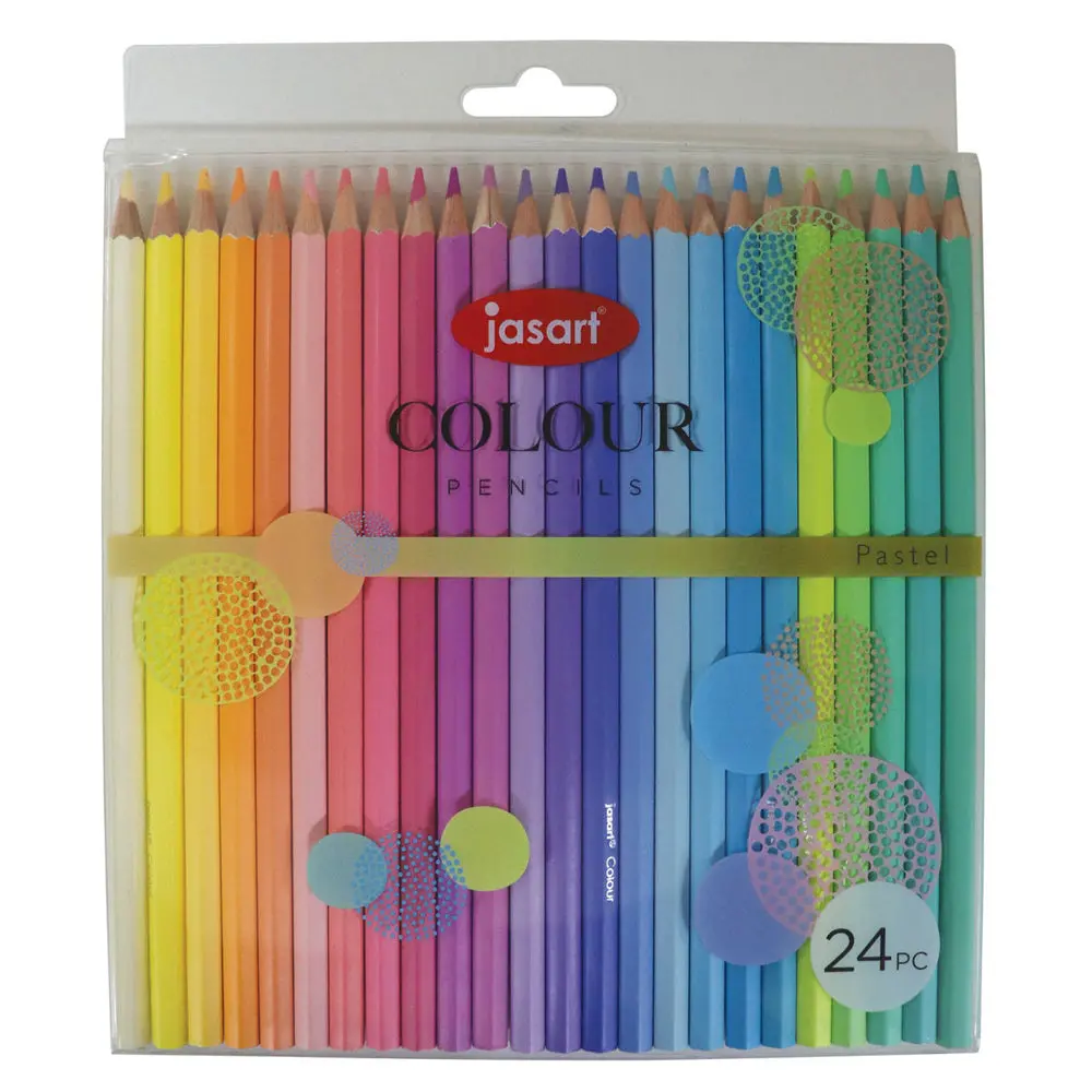 24Pc Jasart Studio Art/Craft Colour Pencil Set - Pastel 1