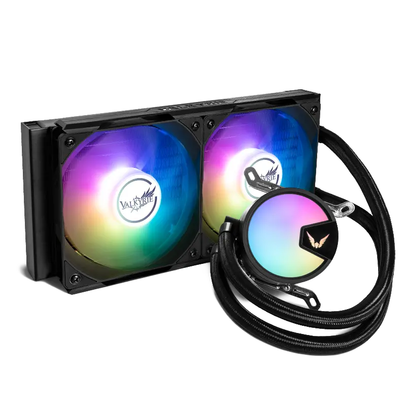 Valkyrie A240 Cpu Water Cooler 240Mm Aio Liquid Cooling 2X Argb Fans (Black) 1