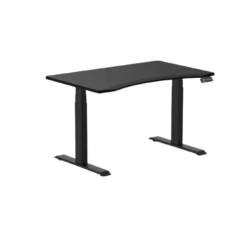 Desky Dual Ergo Edge Sit Stand Desk 120Cm Black Desktop And Matte Black Frame 1