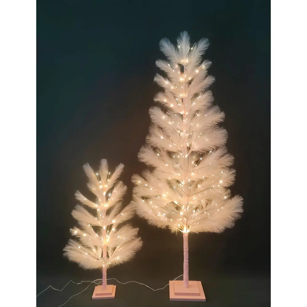 Urban Whisp Wooden Christmas Tree With 82 Led Lights 90Cm Pink 2