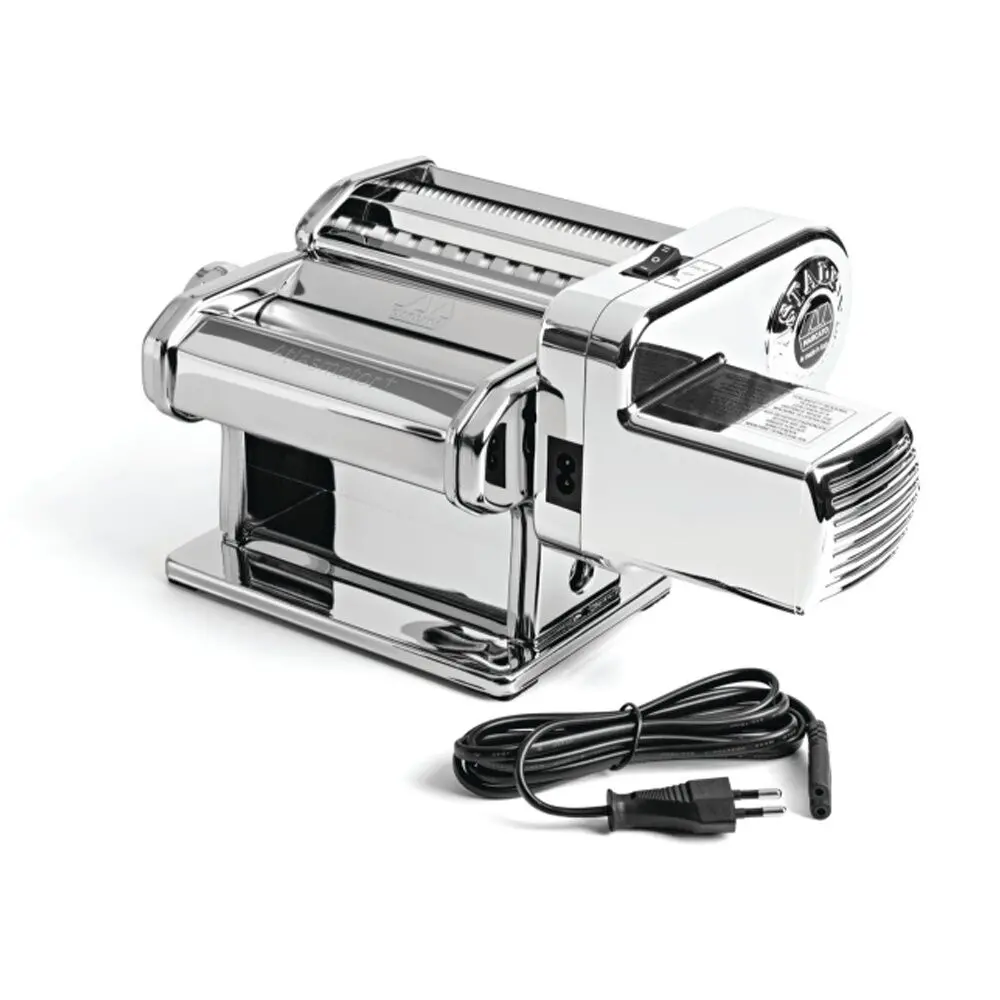 Marcato Atlas Plus Motor Pasta Machine Stainless Steel With 4 Shape Options Silver 1