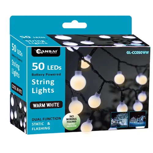 Sansai 50 Led Battery Powered String Lights (Warm White) 1