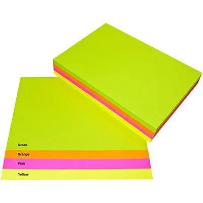 Quill Coloured A4 Copy Paper 80Gsm Fluoro Assorted Pack 500 Sheets 1