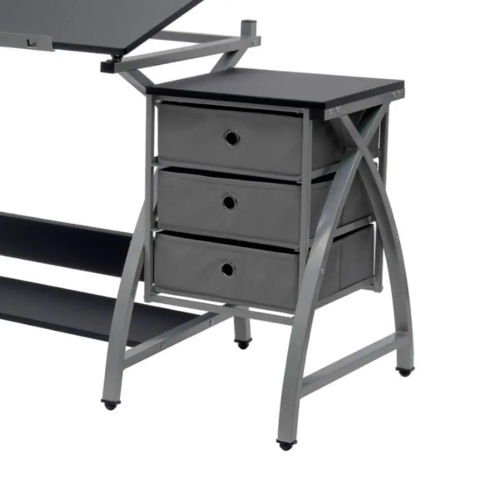Avalon Multifunctional 3 Drawer Design Desk (Grey) 2
