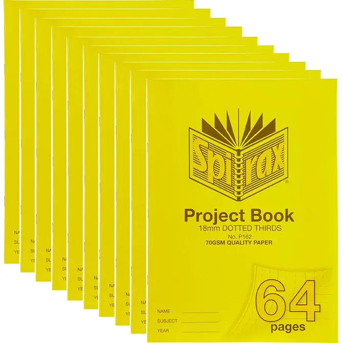 Spirax P162 Project Book 18Mm Dotted Thirds 70Gsm 64 Page 330X240mm 10 Pack 1
