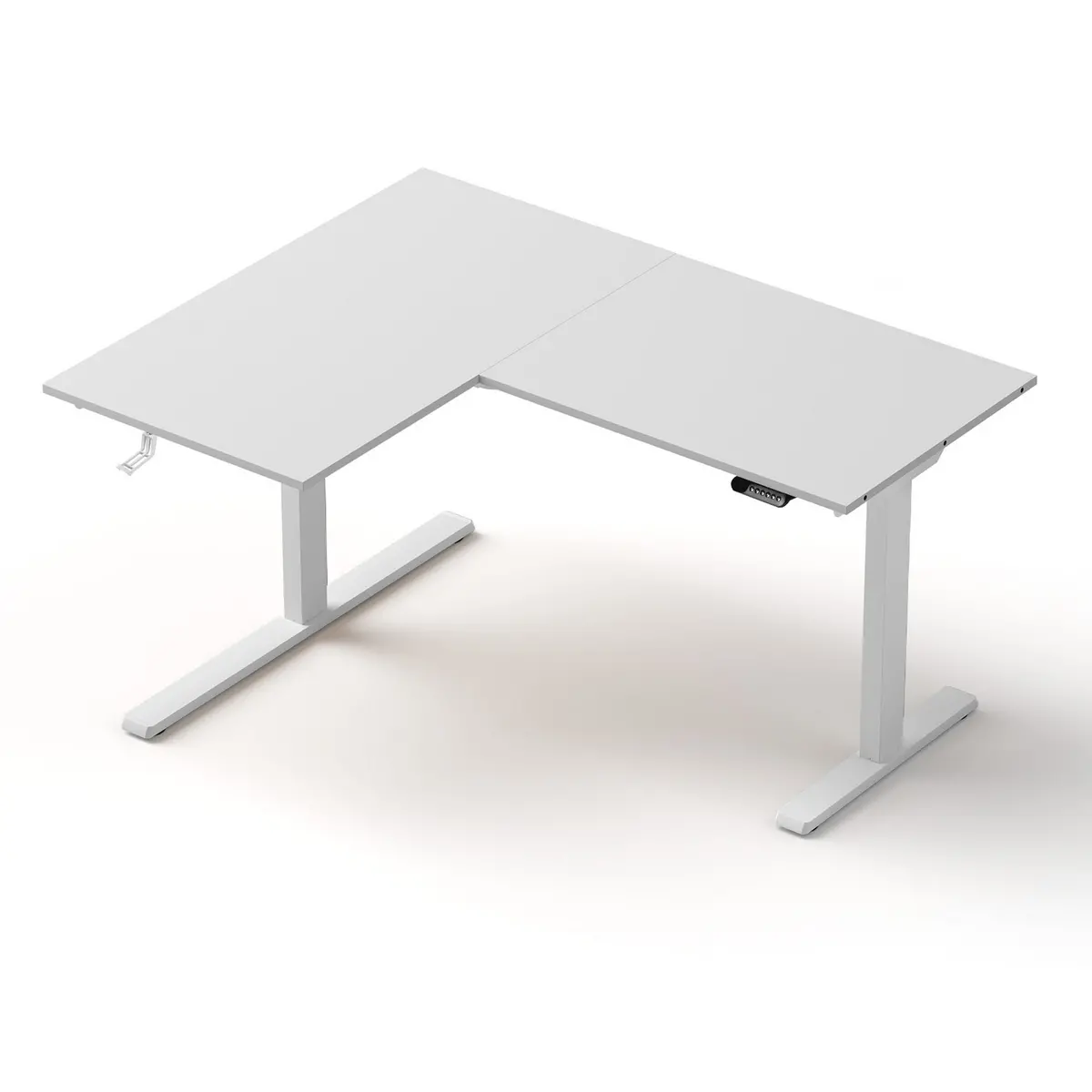 Artiss L‑Shape Electric Motorised Sit‑Stand Standing Desk Height Adjustable - White 1