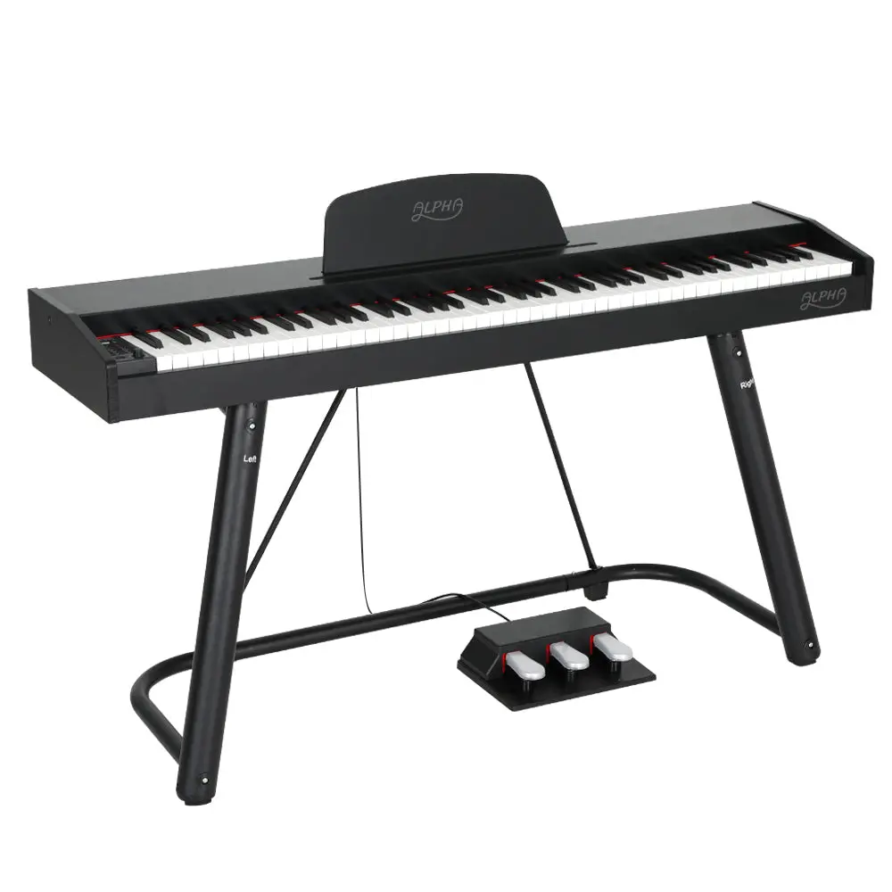 Alpha 88 Keys Electronic Piano Keyboard Digital Electric With Stand Semi-Weighted 1