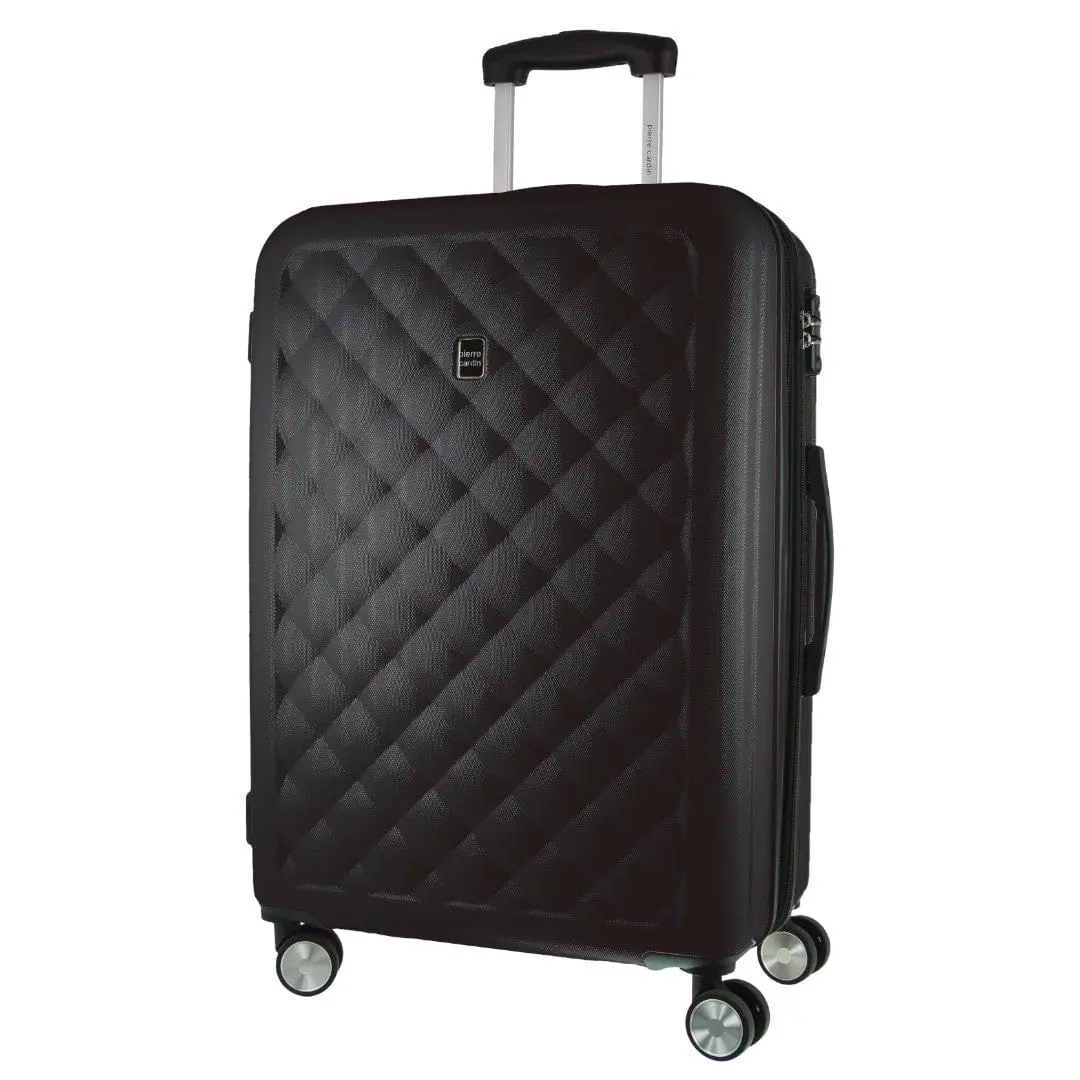 Pierre Cardin 4 Wheel Medium Hard-Shell Tsa Lock Travel Luggage 70Cm Black 1