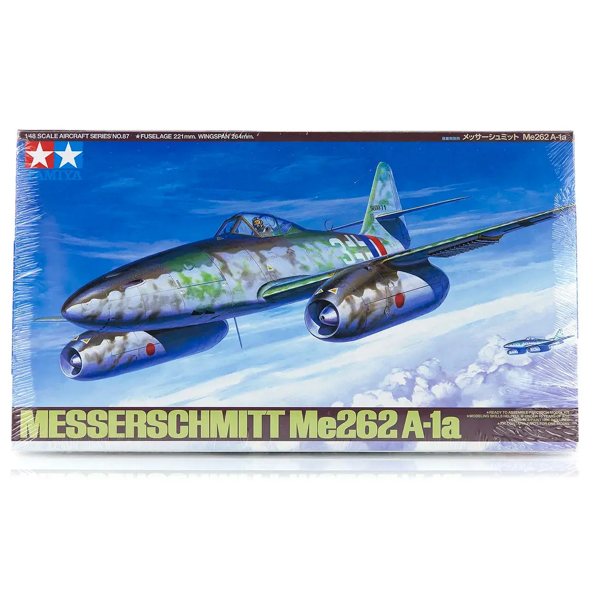 Tamiya 1/48 Messerschmitt Me 262 A-1A Fighter Scaled Plastic Model Kit 1
