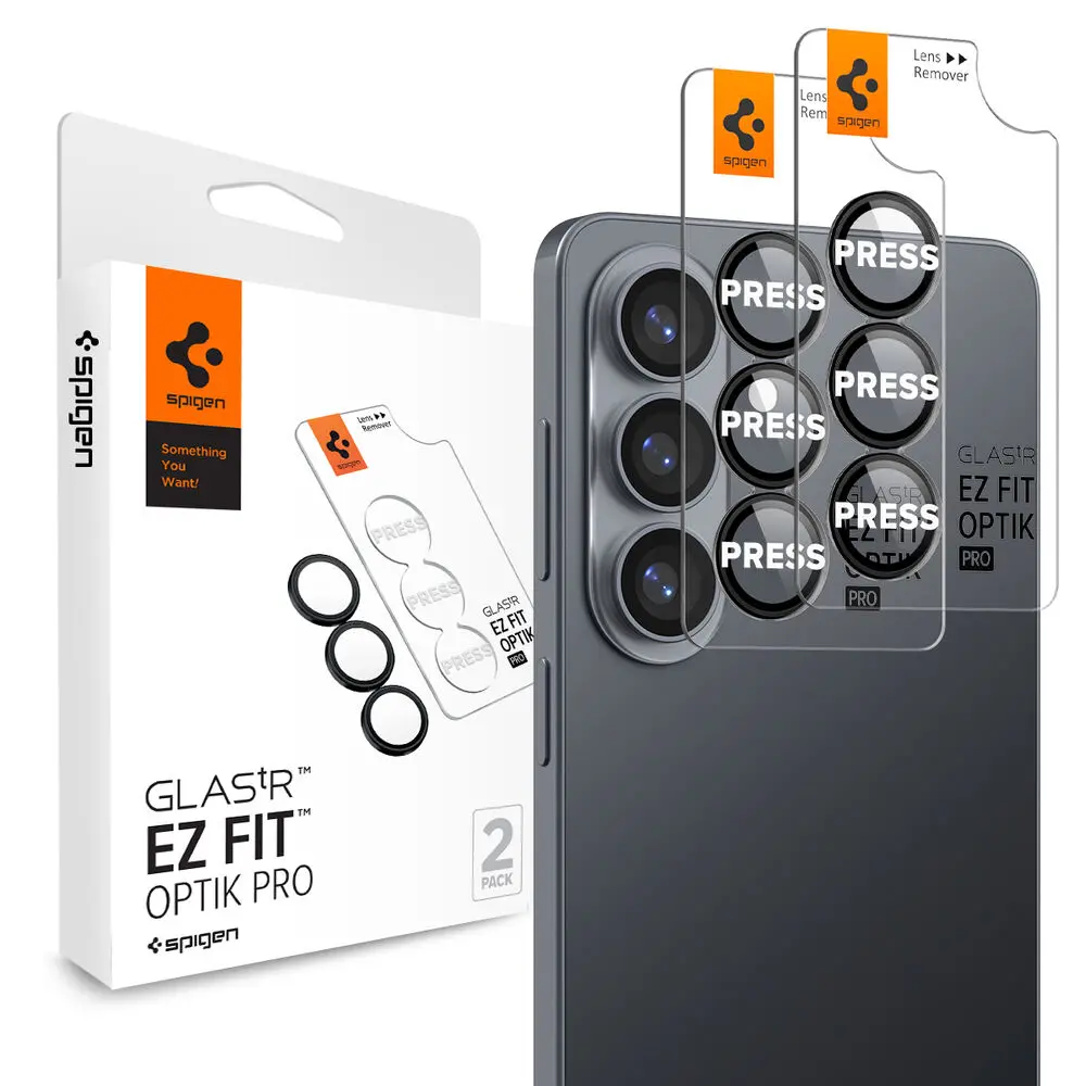 Spigen Galaxy S26 Glas.Tr Ez Fit Optik Pro 2Pcs Lens Protector (Black) 1