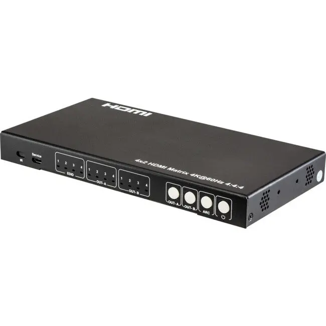 4X2 Hdmi 18G Matrix Switcher With Arc And Spdif Audio Extraction 1