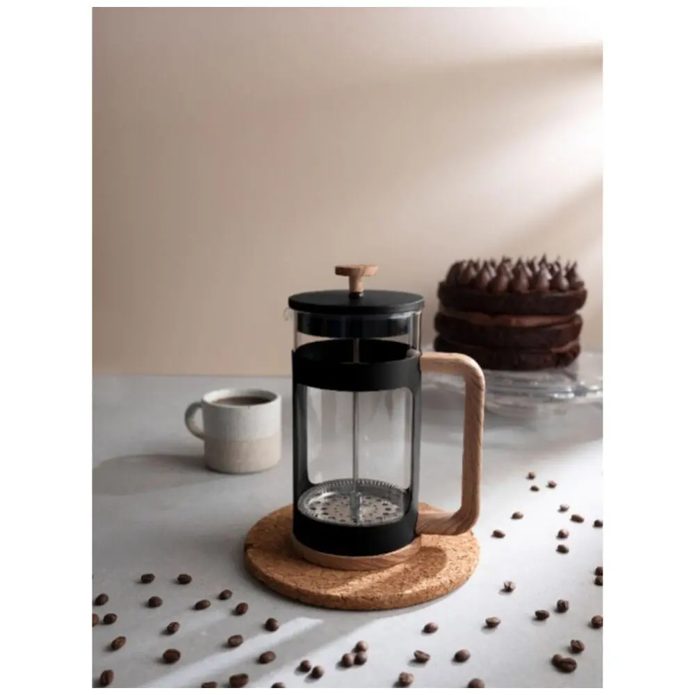 Euroline Plunger French Press Coffee Maker Durable Glass 1000Ml (Black) 2