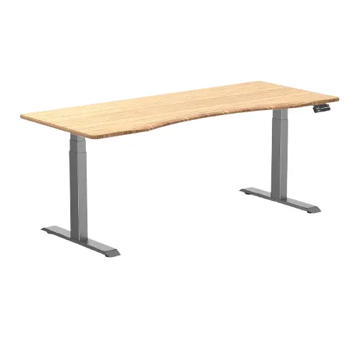 Desky Dual Ergo Edge Sit Stand Desk 180Cm Bamboo Desktop And Space Grey Frame 1