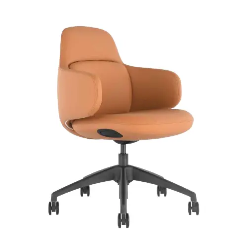 Desky Arco Office Chair - Tan Microfiber Leather 1