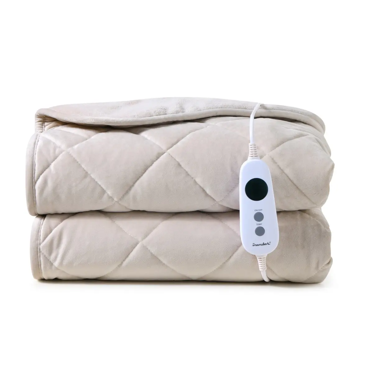 Dreamaker Haven Velvet Heated Throw [180X200cm] (Stone) 1