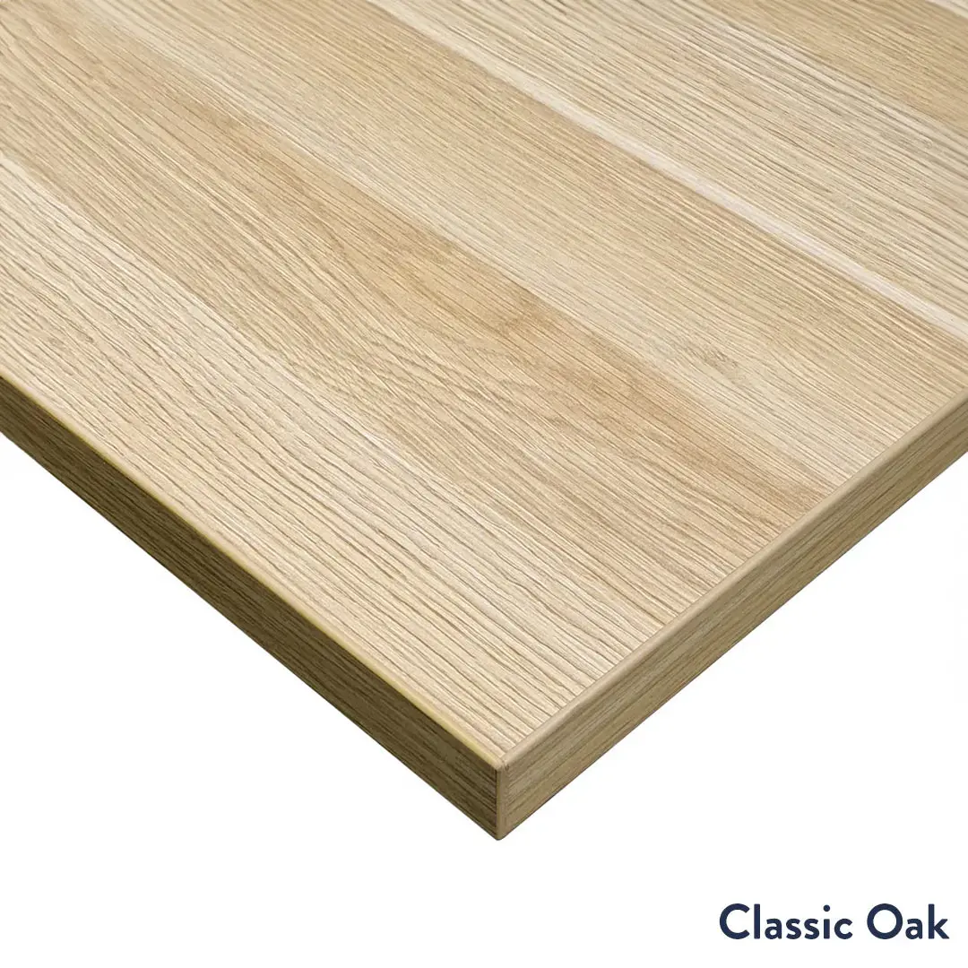 Desky L-Shape Melamine Sit Stand Desk 180Cm - Left Return Classic Oak Top And Space Grey Leg 2