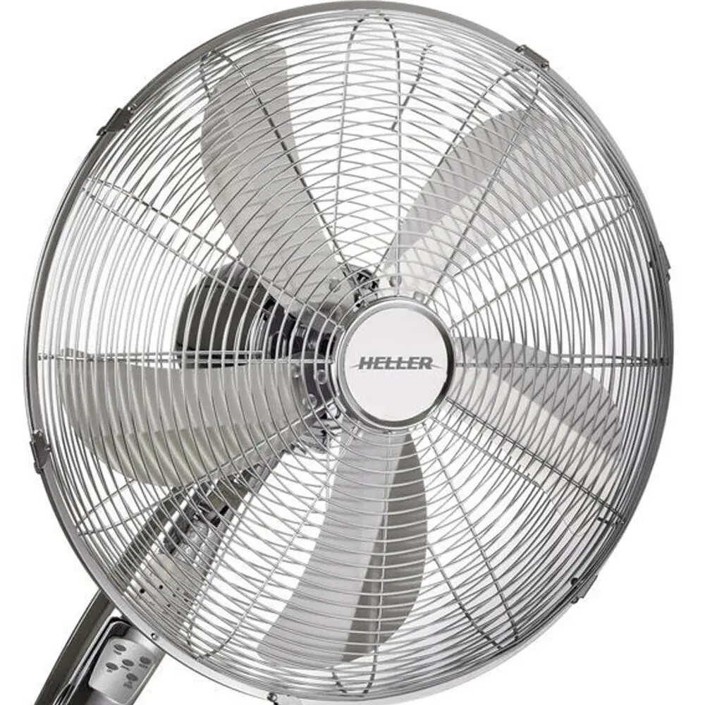 Heller 40Cm Chrome Wall Mounted Fan 3 Speed Oscillating Tilt/Hanging W/ Remote 2