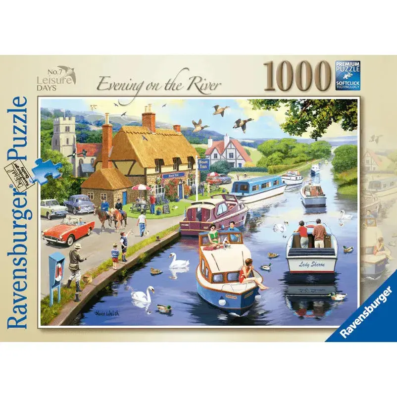 Ravensburger 1000Pc Leisure Days No.7 Evening On River Puzzle 1
