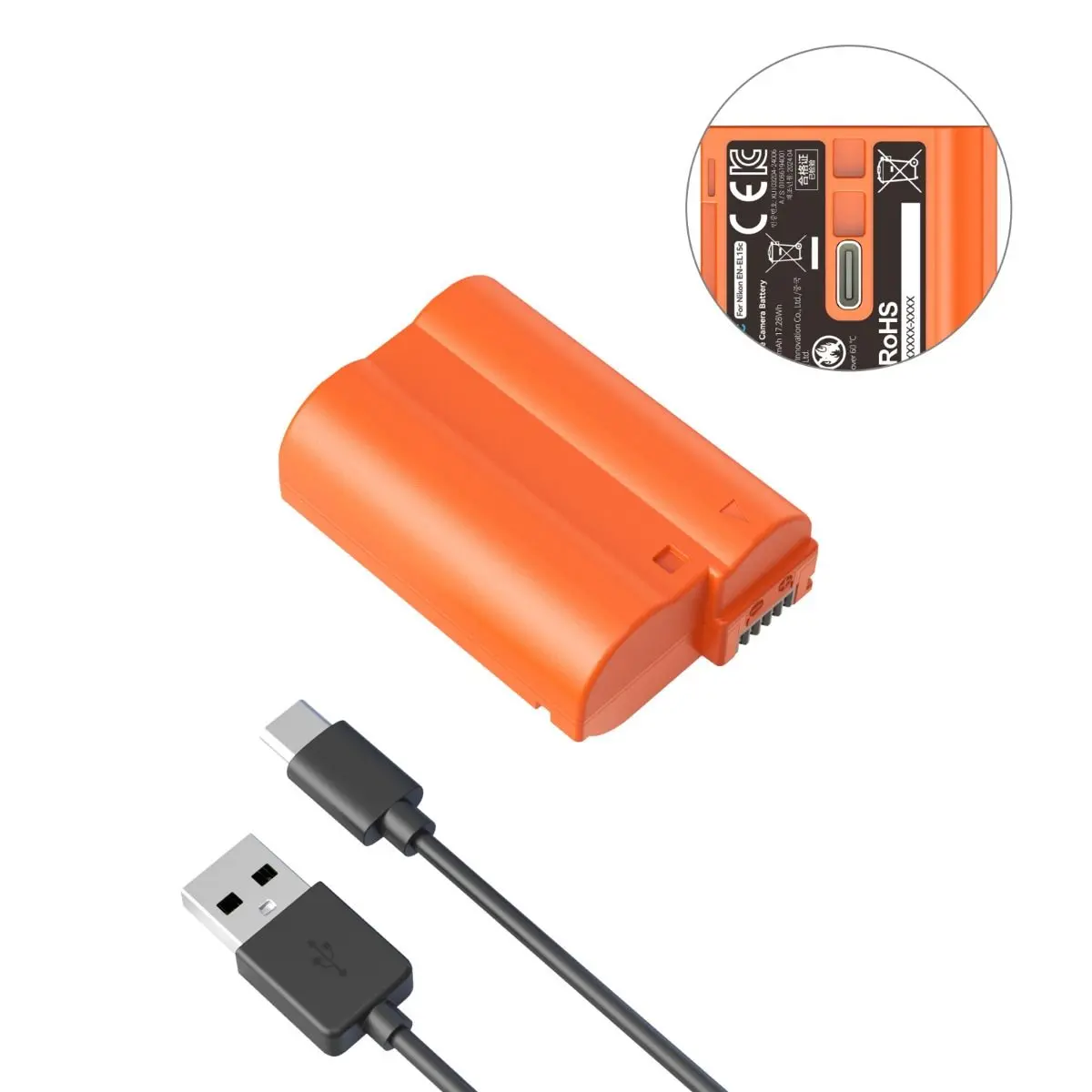 Smallrig En-El15c Usb-C Rechargeable Camera Battery (Orange) 4966 2