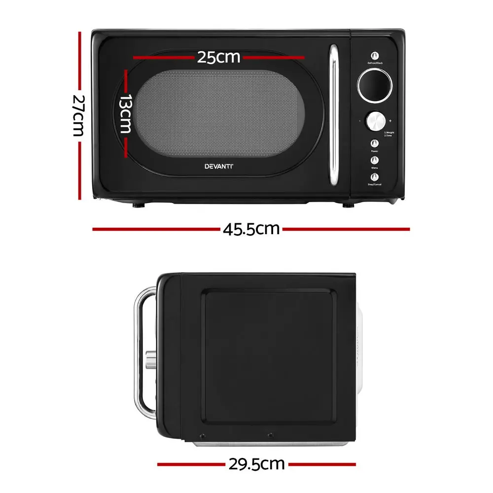 Devanti 20L Microwave Oven 700W (Black) 2