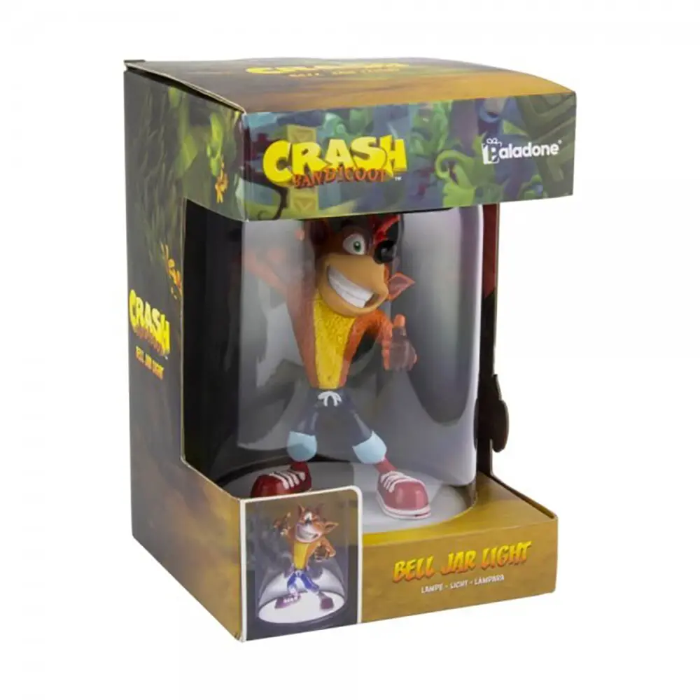 Paladone 22Cm Crash Bandicoot Themed Bell Jar Light Kids/Children Desk Lamp 1