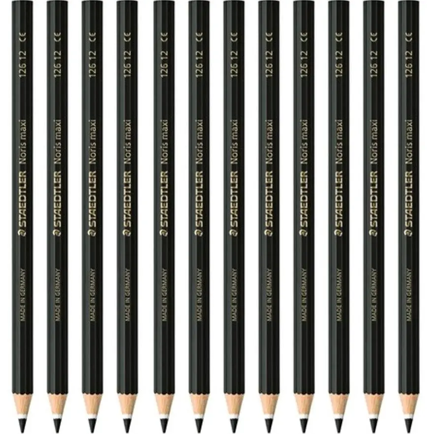 Staedtler Noris Club Maxi Learner Coloured Pencils Pack 12 (Black) 1