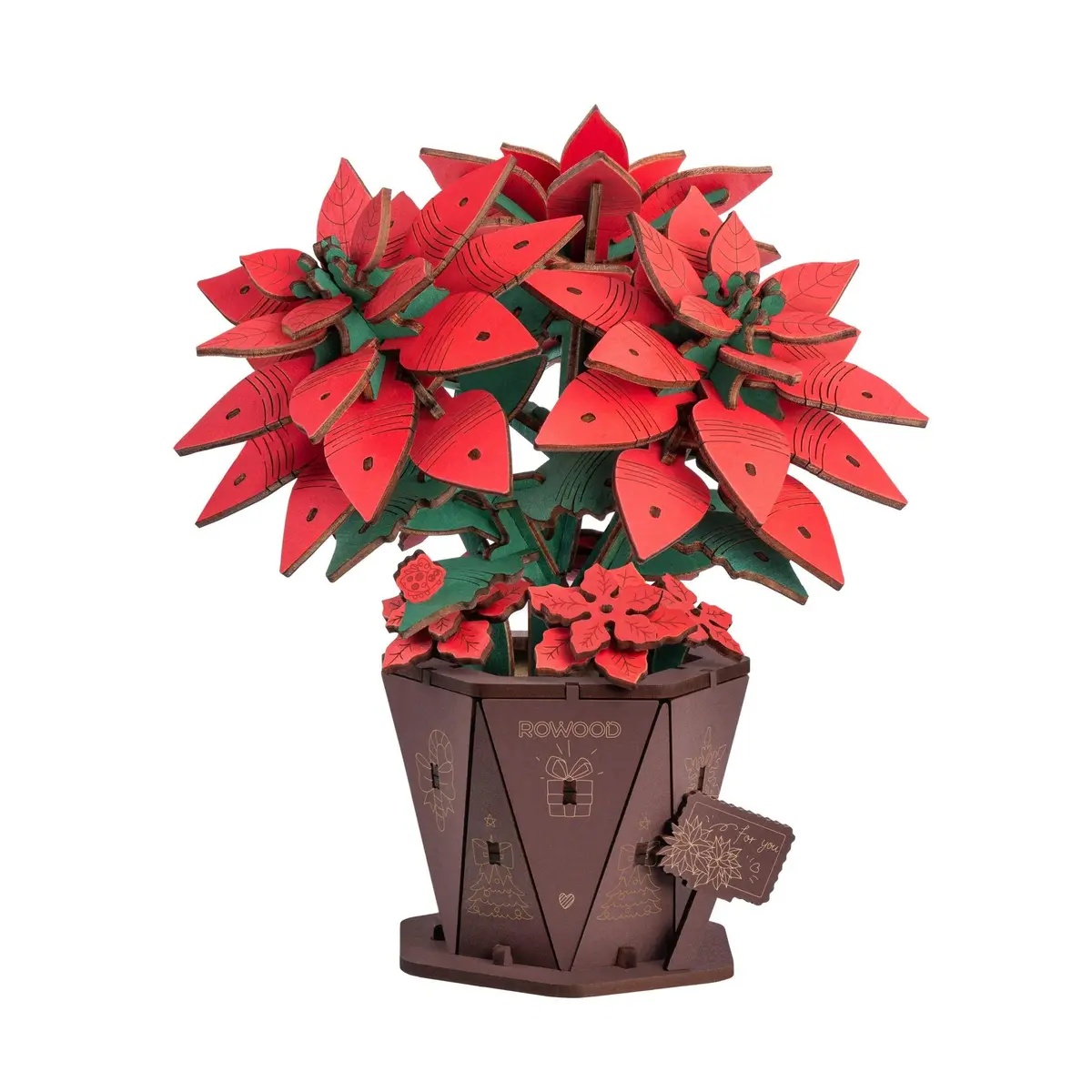 Robotime Wood Bloom Poinsettia 2