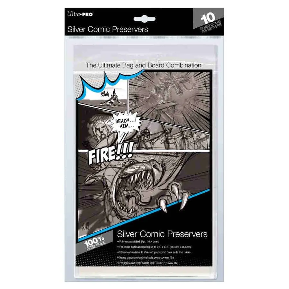 Ultra Pro: Up15279 Silver Comic Preserver 7-1/4"X10-1/2" 10Ct 1