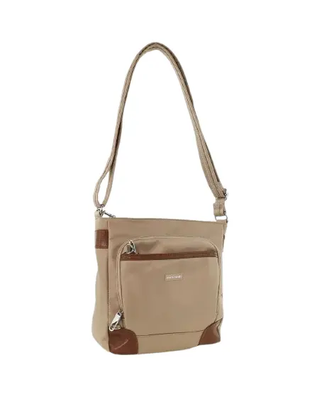 Pierre Cardin Nylon Cross Body Bag Slash Proof Shoulder Anti-Theft In Camel 1