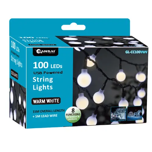 Sansai 100 Led Battery Powered String Lights (Warm White) 1