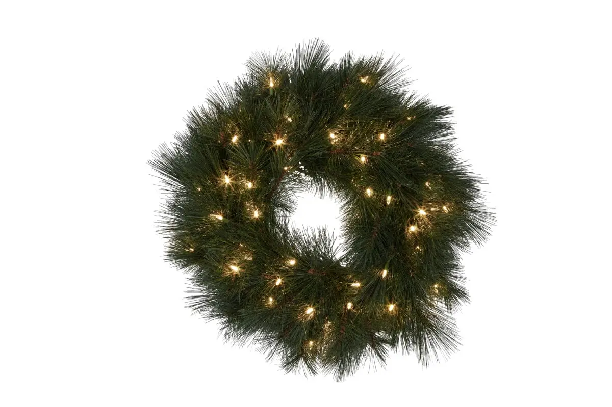 Christabelle 61Cm Long Needle Christmas Wreath With Led Lights 1