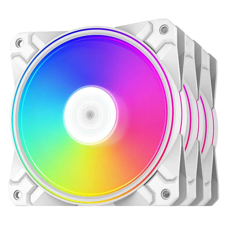 Deepcool Cf120 Plus 120Mm Argb White Case Fan - 3 Pack (Dp-F12-Ar-Cf120p-Wh-3P) 1