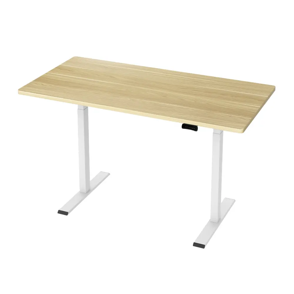 Artiss Standing Desk Motorised Dual Motor 140Cm White Oak 1
