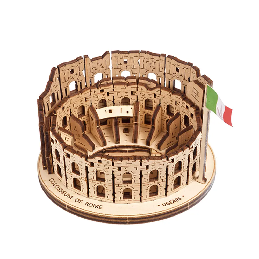 Ugears Rome Colosseum Wooden 3D Puzzle Mini Model Kit 1