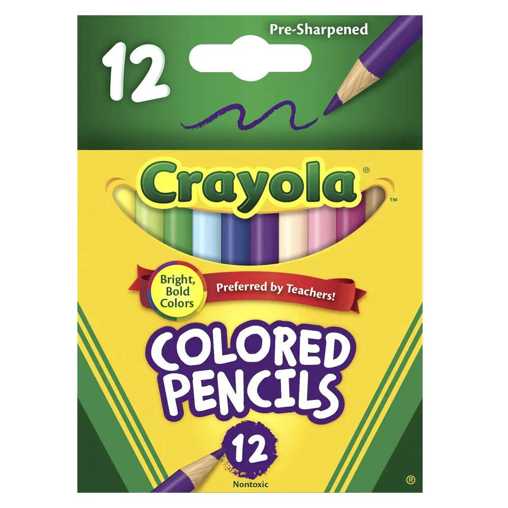 Crayola Coloured Pencils (Half Size) [12 Pack] 1