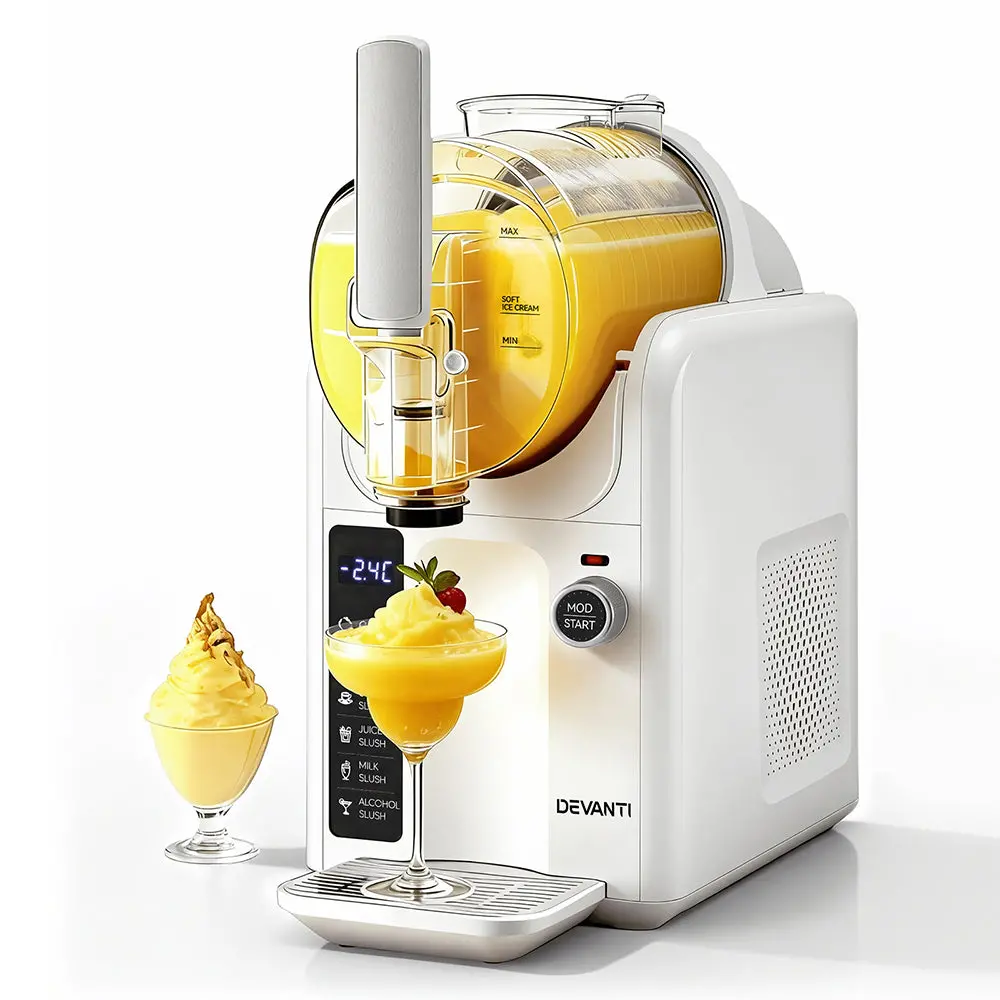 Devanti Slushie Machine Ice Cream Maker 2L (White) 1