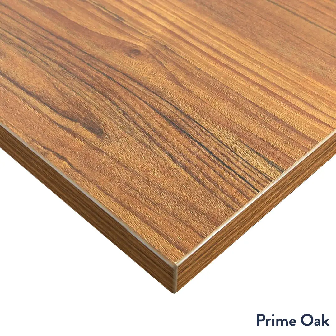 Desky Eco L-Shape Melamine Sit Stand Desk 150 X 155 Cm Prime Oak Top And Space Grey Leg 2
