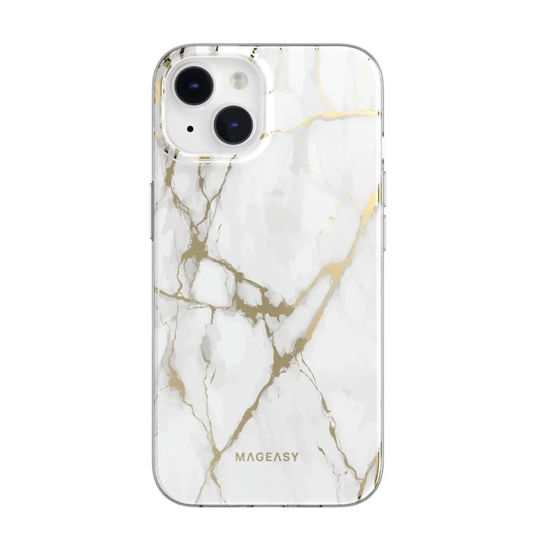 Mageasy Marble Case Iphone 14 - Champagne White 1